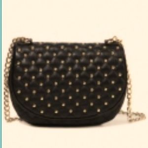 CHAIN STRAP STUDDED QUILTED CROSSBODY MINI BAG
